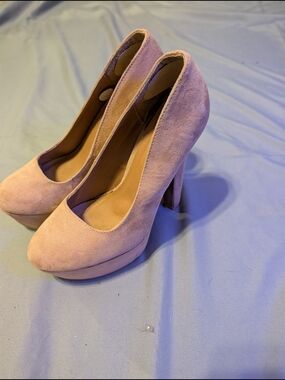 Charlotte Russe Blush Pink Suede Platform Pumps